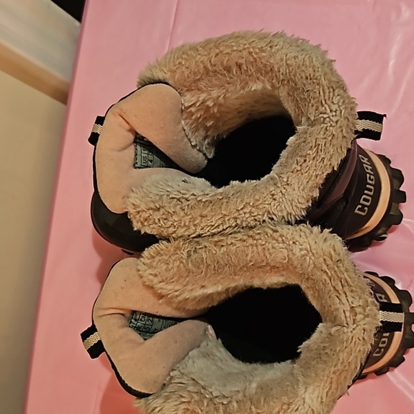 💯Auth Cougar Girls Toasty Black/Pink Snow Boots US4Y /Eu35.5 - Picture 4 of 13